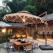 户外遮阳伞庭院花园露营罗马室外茅草民宿摆摊大伞沙滩稻草遮阳伞