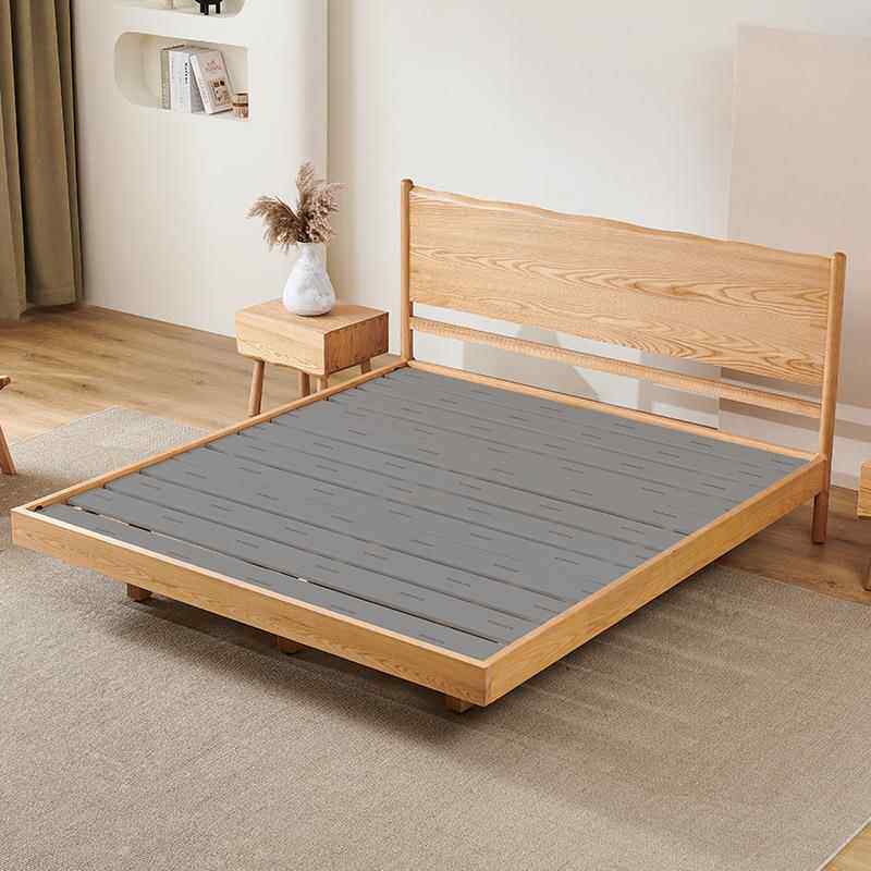 日侘寂风实木悬浮实木床直销原木具1.8米双人家用主家卧白式蜡床