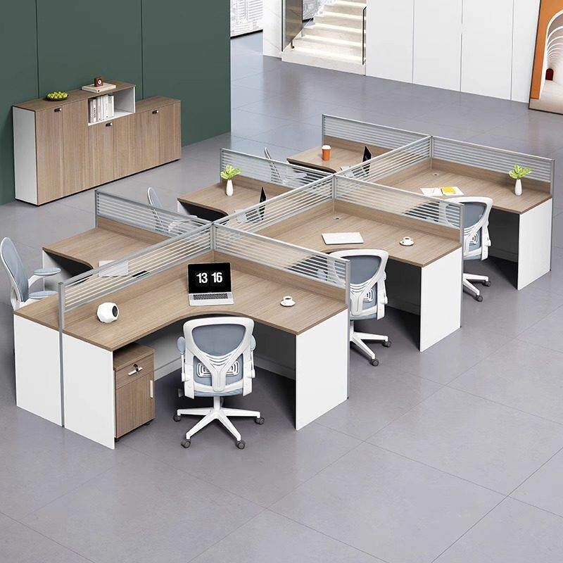 隔断职员屏风办公桌L型2/4/6人位财务桌办公室员工电脑桌椅组合