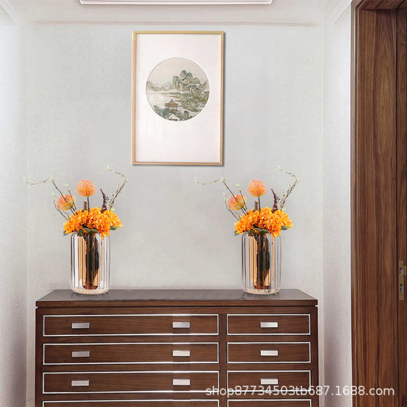 现代北欧轻奢餐桌花艺摆件售楼处样板间酒店客厅仿真花艺软