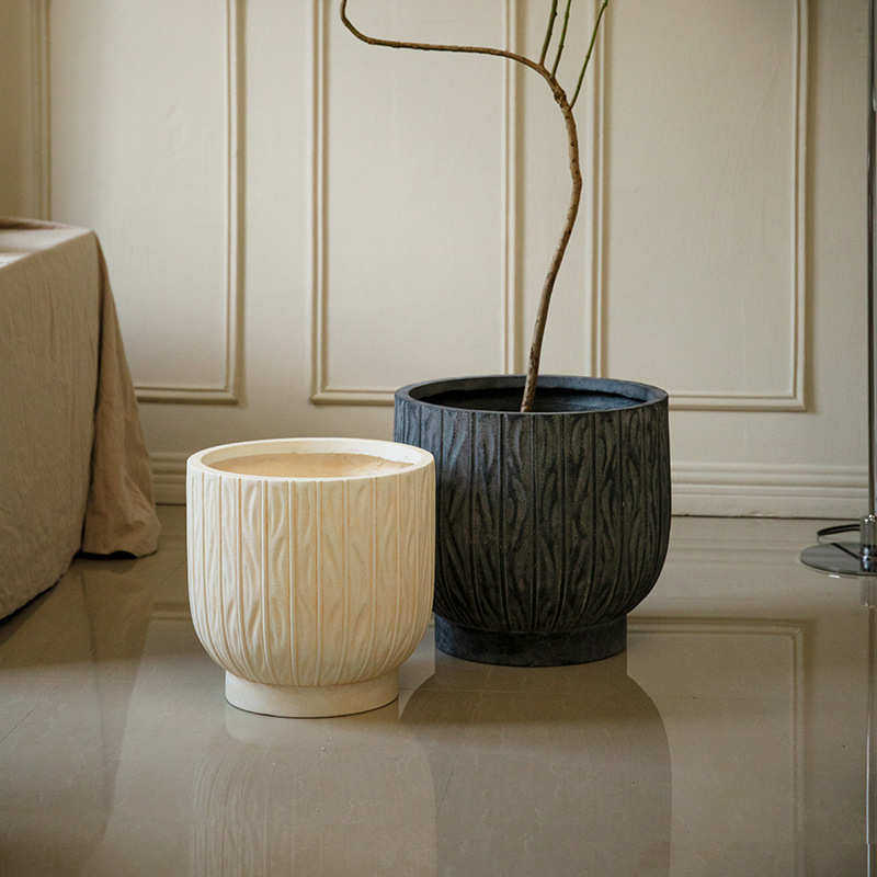 现代轻奢镁泥花盆酒店民宿室内装饰简约绿植大口径盆栽家居波纹盆,鲜花速递/花卉仿真/绿植园艺,花盆,淘宝优惠券,粉丝福利购,淘宝优惠卷