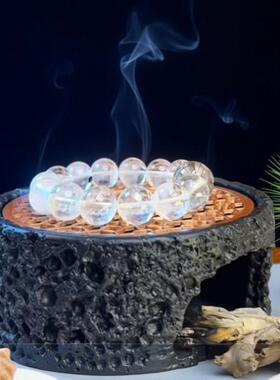 水晶净化消磁香炉白圣人秘鲁圣木多功能香炉净化盘燃烧容器