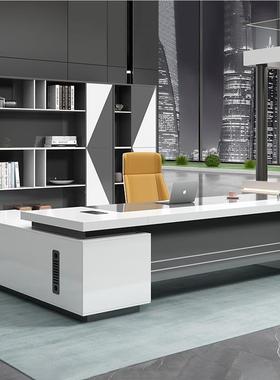 主办公桌简现代老桌办公桌椅组合白色管桌子约办板公室家