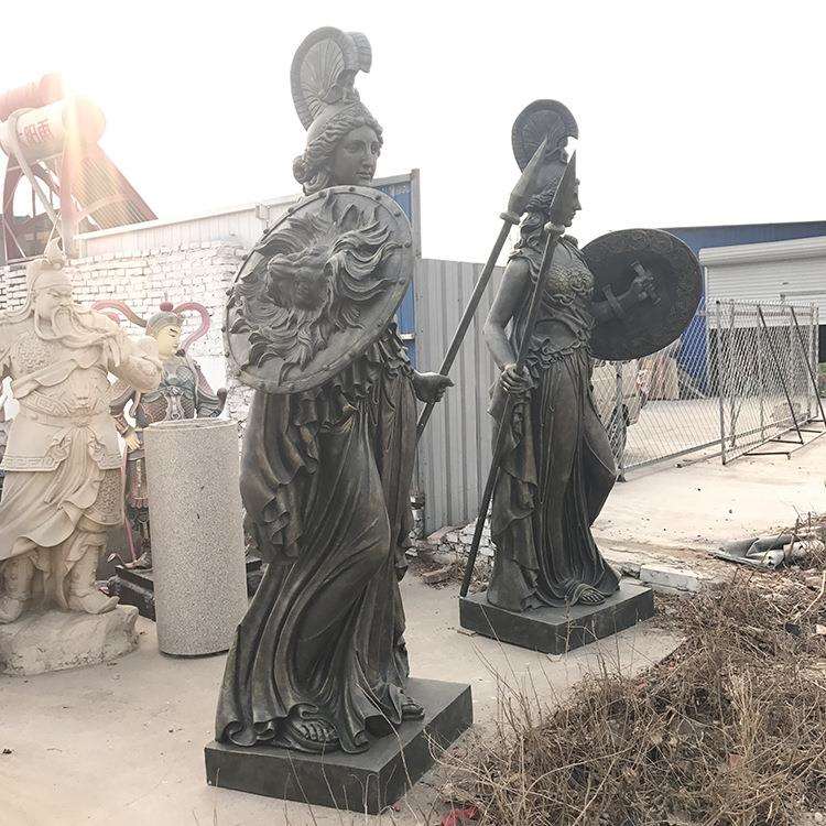 玻璃钢雕塑西方武士女公园装饰摆件广场水池步行街铸铜人物雕塑