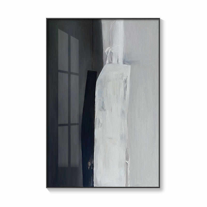 北欧黑白抽象装饰画入室玄关简约现代入门竖版过道走廊设计师挂画