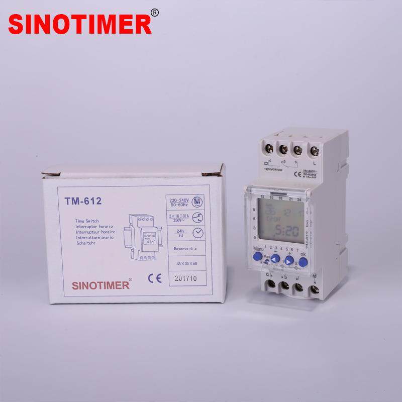TM612时控开关智能开关定时器电源定时开关导轨时间开关双组输出