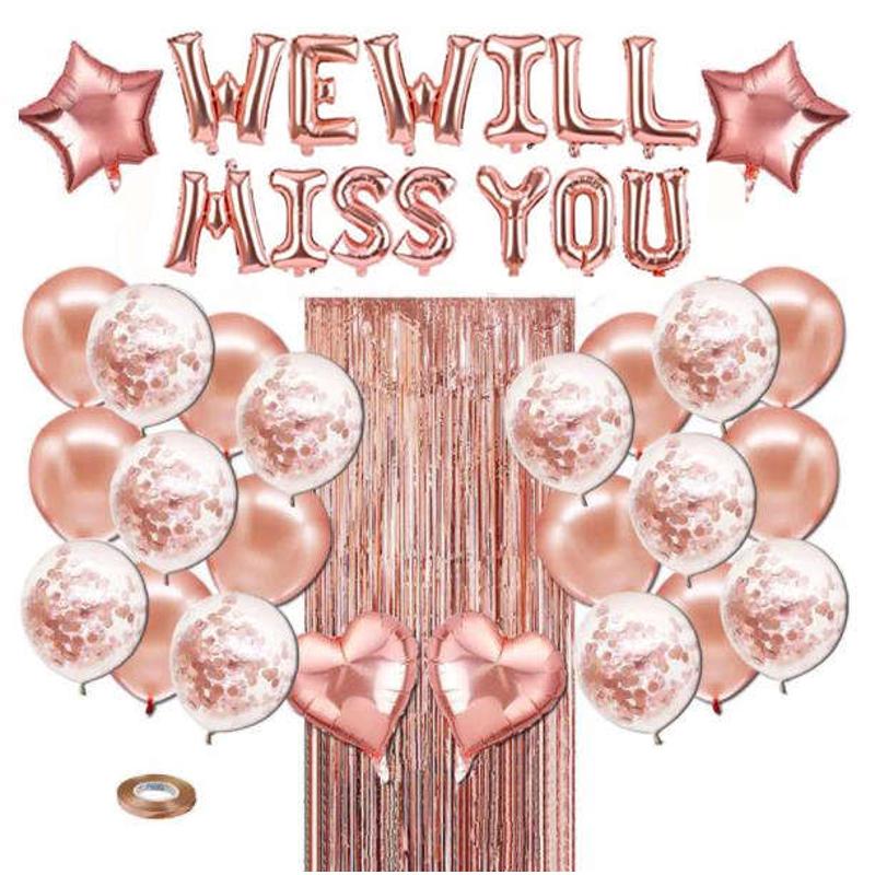 欢送会布置we will miss you公司同事离职派对退休气球Farewell