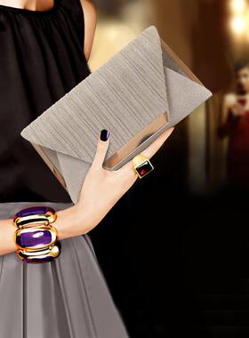 潮牌韩版时尚宴会手拿包女士休闲单肩小包链条包红毯晚宴手抓小包