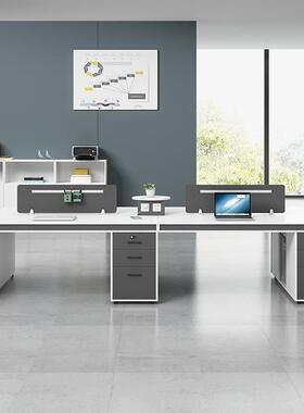 哇噢办简桌双人面对面约现代员工员职创意高柜4人位YYBG-BGZ办公