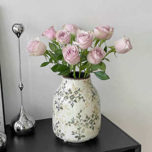 繁花复古陶瓷花瓶摆件客厅水培插花创意高级感田园风装饰品批发