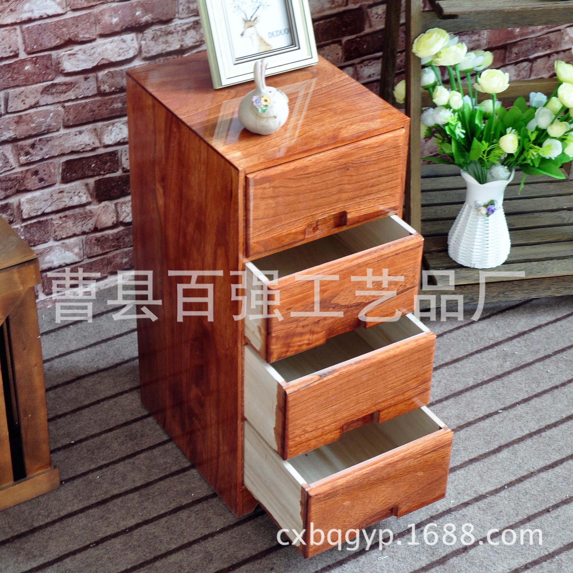 厂家直供木质抽屉式收纳箱做旧木质整理盒饰品办公桌面收纳柜木盒