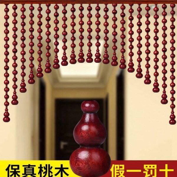过道卫生间葫芦帘子卧室实木门帘隔断珠帘免打孔客厅挂帘玄关桃木