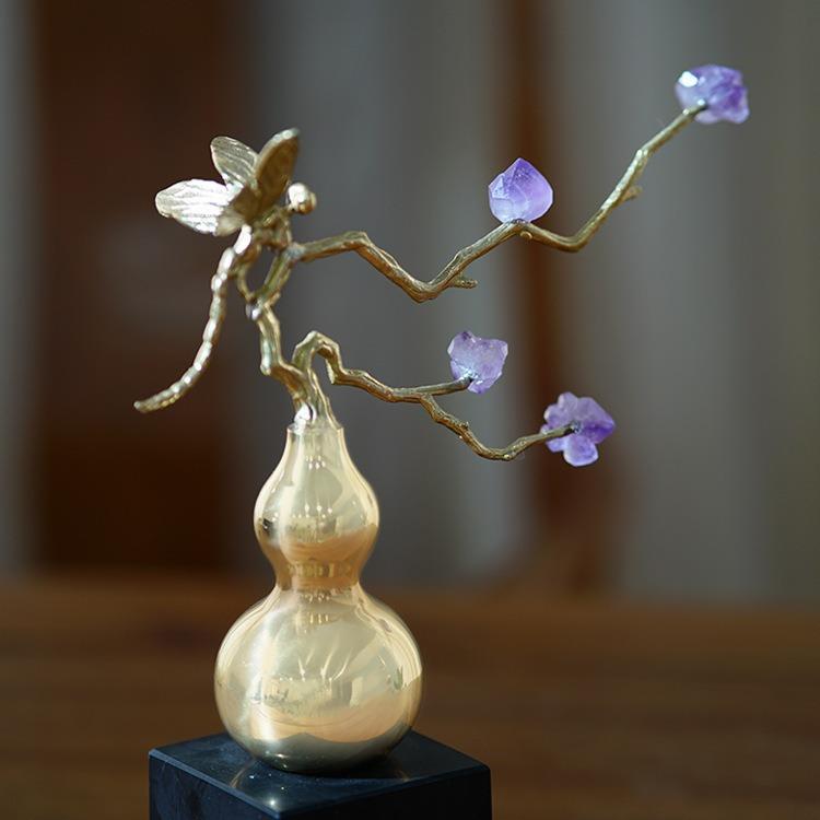 招财客铜葫芦式摆件新中轻奢厅酒dsgy0529柜装办公室新房玄关现代