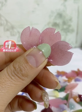 老料器花瓣汉服发簪20片粉色剪口F-50