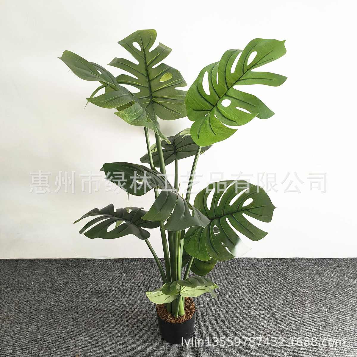 多种绿葵北欧软龟背旅人厂家pu蕉胶款式叶盆栽批发凤尾植手感龟背