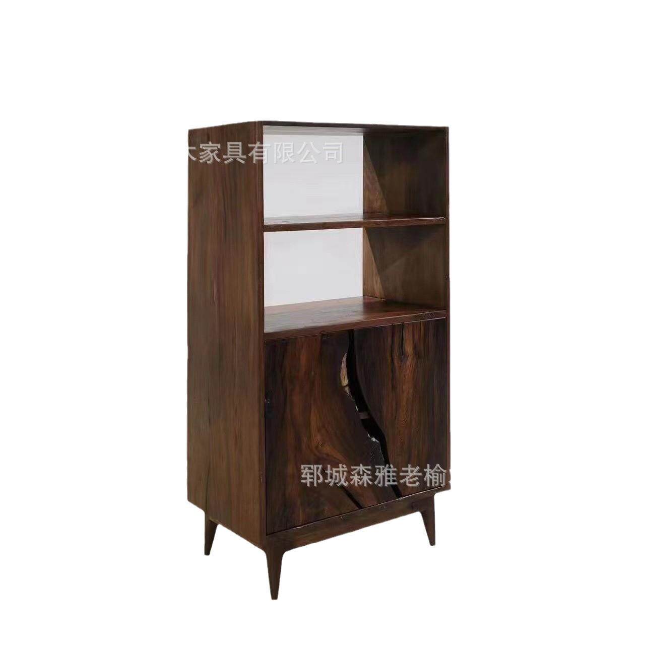 古风实木博古架客厅隔断古董花瓶展示架老榆木多格收纳书架储物柜