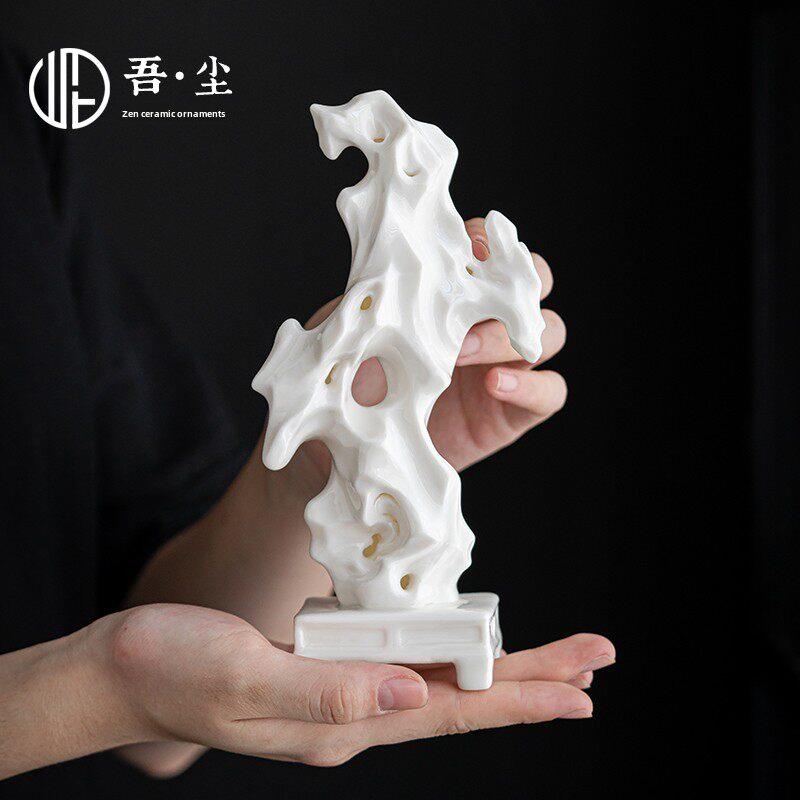 创意陶瓷太湖石客厅,咖啡桌,桌面装饰品,书房,架子装饰,新中