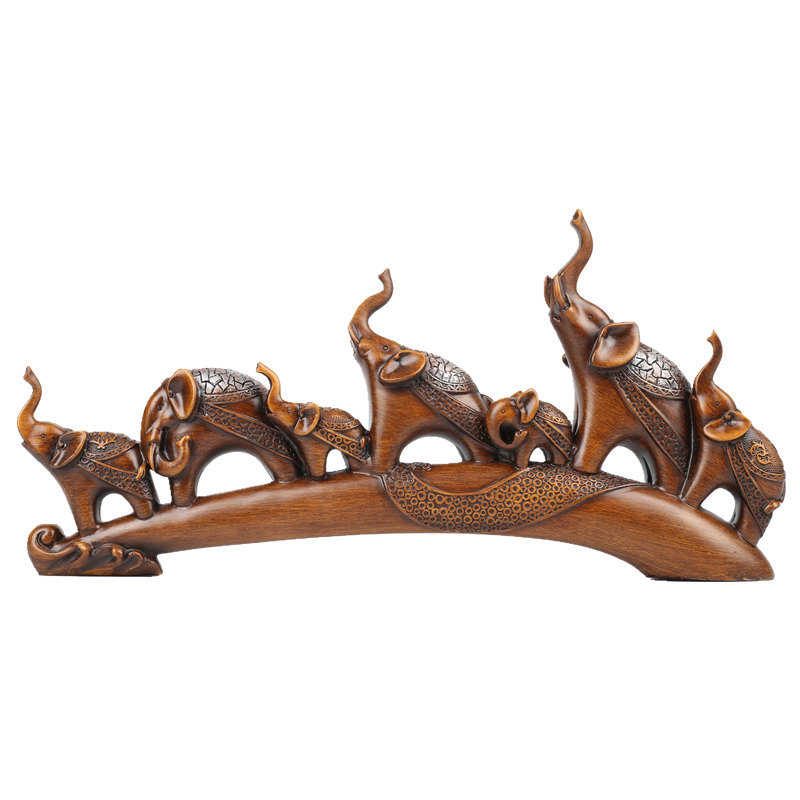 开业树脂客厅酒柜小象大象七玄关工艺品摆件电视柜摆设批发 公司