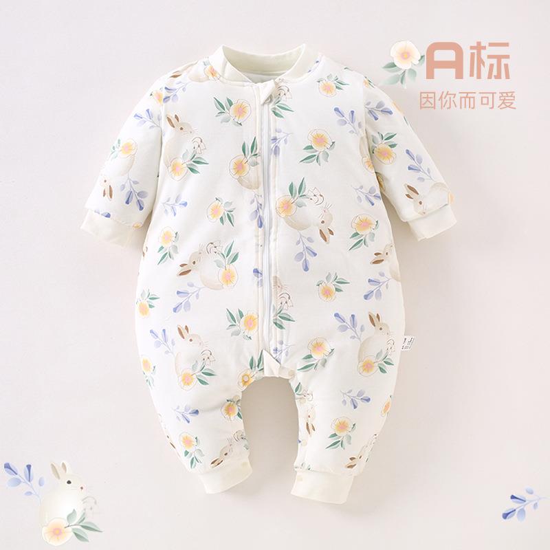 婴儿睡袋a类婴幼儿拉链防踢被120g加厚棉宝宝连体衣宝宝分腿睡袋