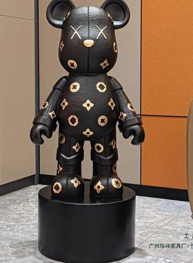 高档皮纹暴力熊客存钱罐件厅电视F9879HS8柜旁落地号摆家居装大饰