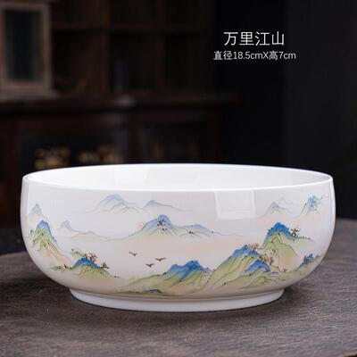 羊脂玉大号茶洗陶瓷茶渣缸家用水洗茶杯盆功夫茶具配件水盂笔洗碗