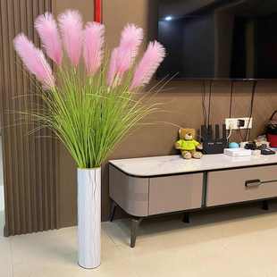 网红芦苇草仿真花摆件大束落地花瓶插花客厅装饰高枝假花摆放花艺