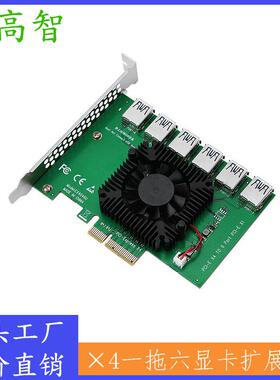 PCIEX4一拖六PCIEX41to6PCIE6口显卡扩展卡