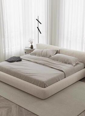 DCK意式侘极简榻米床奶油风豆腐块磨榻双砂布寂艺床主卧室人大床