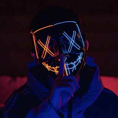 Halloween Black V Luminous Mask万圣节黑v仇杀发光面具