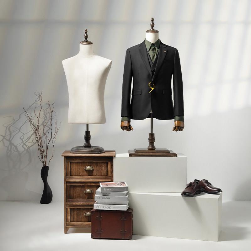 男西装店服装道具礼服韩版修身橱窗墙柜陈列假人台模半身展示架子