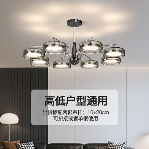 客厅吊灯新款意式极简大厅主灯现代简约大气感轻奢风中山灯具
