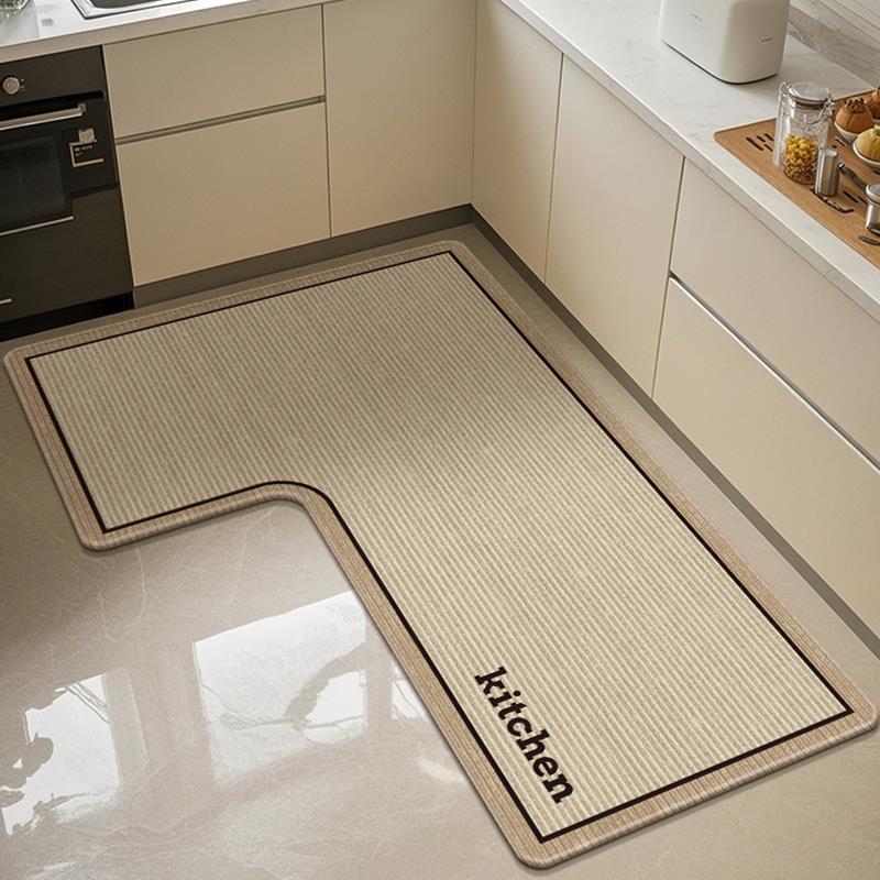 厨房地垫2025新款防水防油防滑专用脚垫吸水耐脏可擦免洗地毯L形