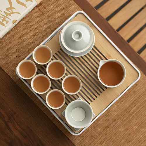 灰釉功夫茶冰具 套装日式GF566666茶盘储水家用整户外陶瓷茶杯茶