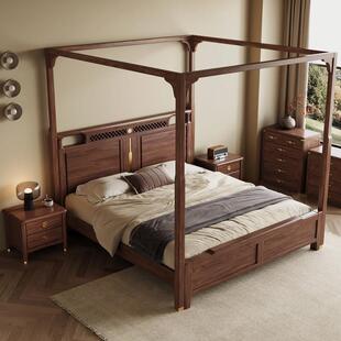 架子床家用民宿宫廷拔步床 传统四柱老式 新中式 大小全户型实木明式