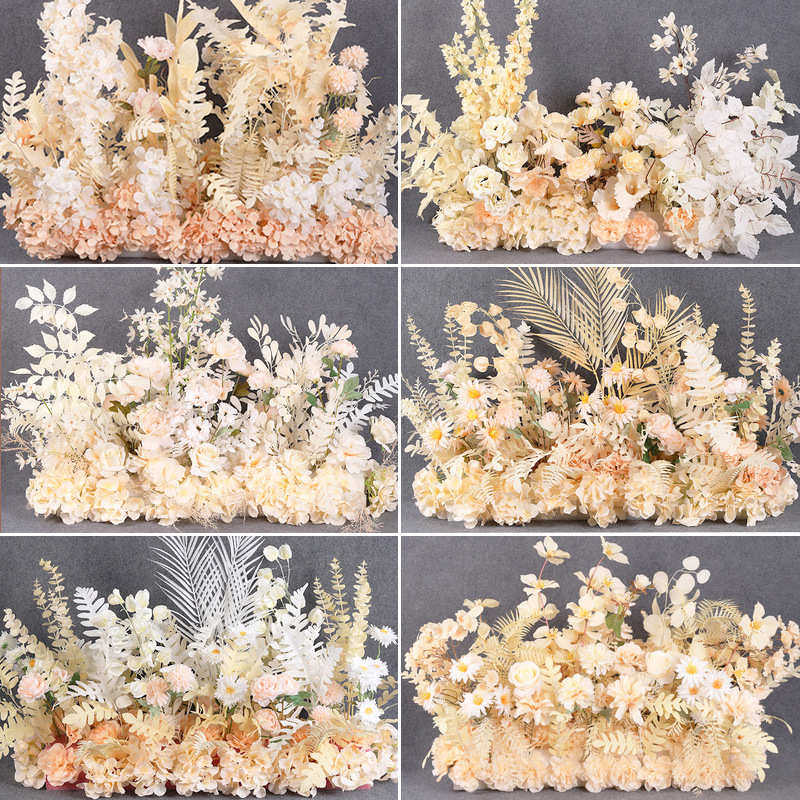 仿真花排花香槟色花排地排花婚庆路引成品花婚礼装饰T台布置花艺,鲜花速递/花卉仿真/绿植园艺,仿真绿植,淘宝优惠券,粉丝福利购,淘宝优惠卷