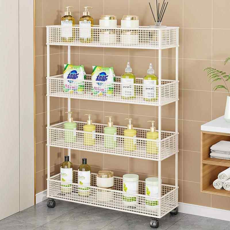 卫生间夹缝置架门后超窄缝隙XJI收纳浴室2cm极窄小推物车超柜1薄