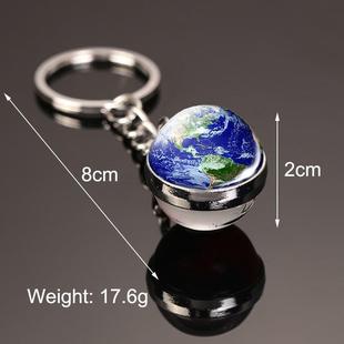 夜光宇宙双面地球星系小饰品钥匙链星球钥匙扣书包挂件地球仪挂饰