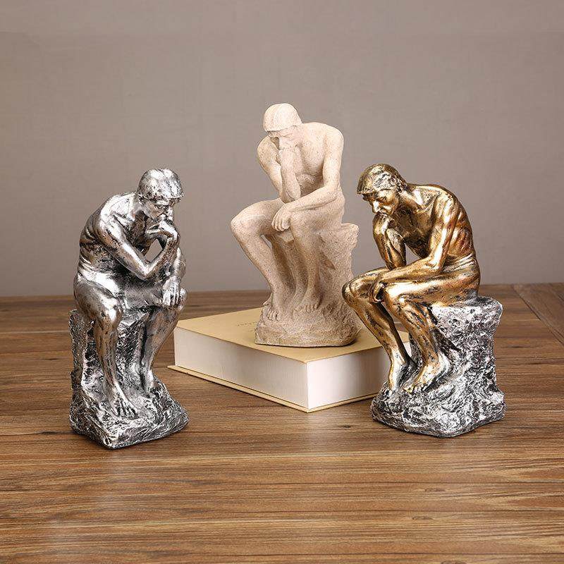 2025新款玄关摆件氛围感摆件欧式思考者复古人物雕塑模型装饰品摆,家居饰品,装饰摆件,淘宝优惠券,粉丝福利购,淘宝优惠卷