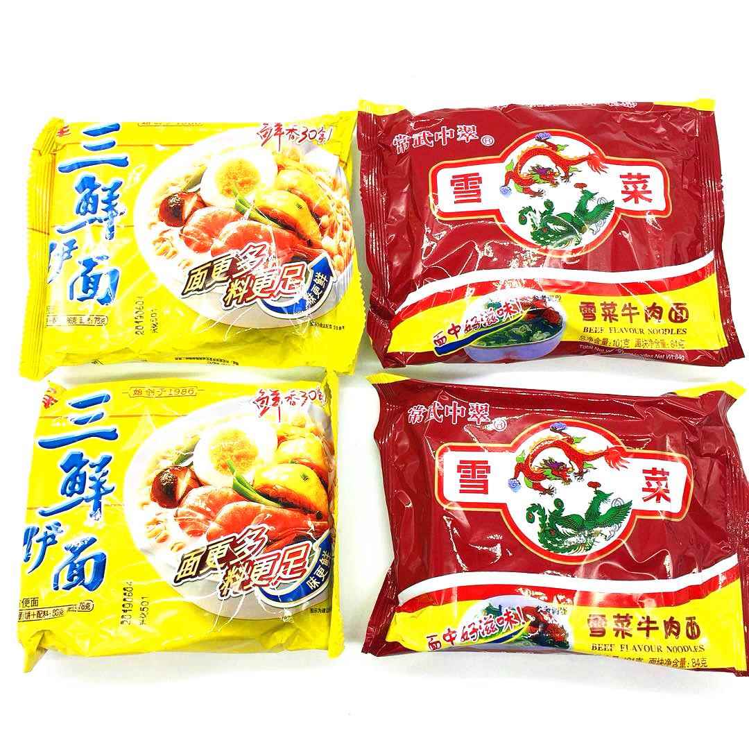 中萃方便面雪菜怀旧鸡汁雪菜肉丝80后无锡速食食品整箱袋装干吃面