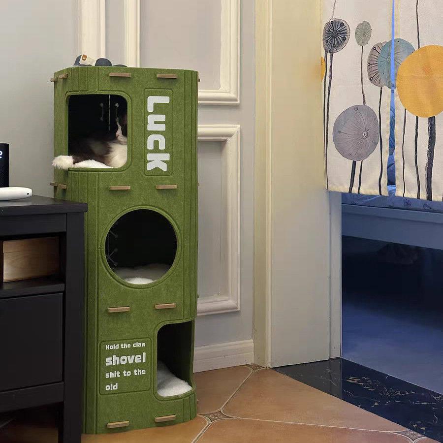 猫爬架猫窝不占地毛毡桶窝双层三层猫桶树洞猫爬架大猫专用
