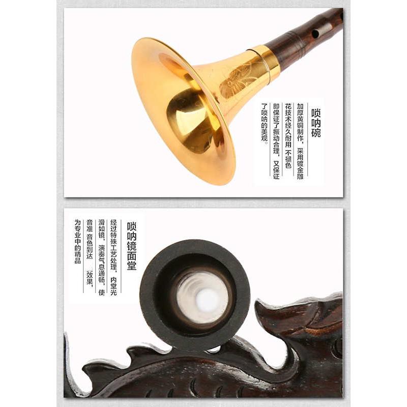 专业演奏精品乌木唢呐乐器大GA降BCDE小F调喇叭大中小号初学者