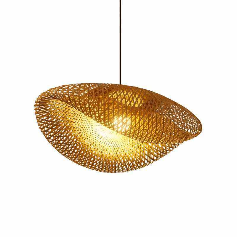 竹编吊灯新中式灯饰藤编禅意茶室餐饮灯日式竹艺灯笼茶楼仿古灯罩,家装灯饰光源,客厅吊灯,淘宝优惠券,粉丝福利购,淘宝优惠卷