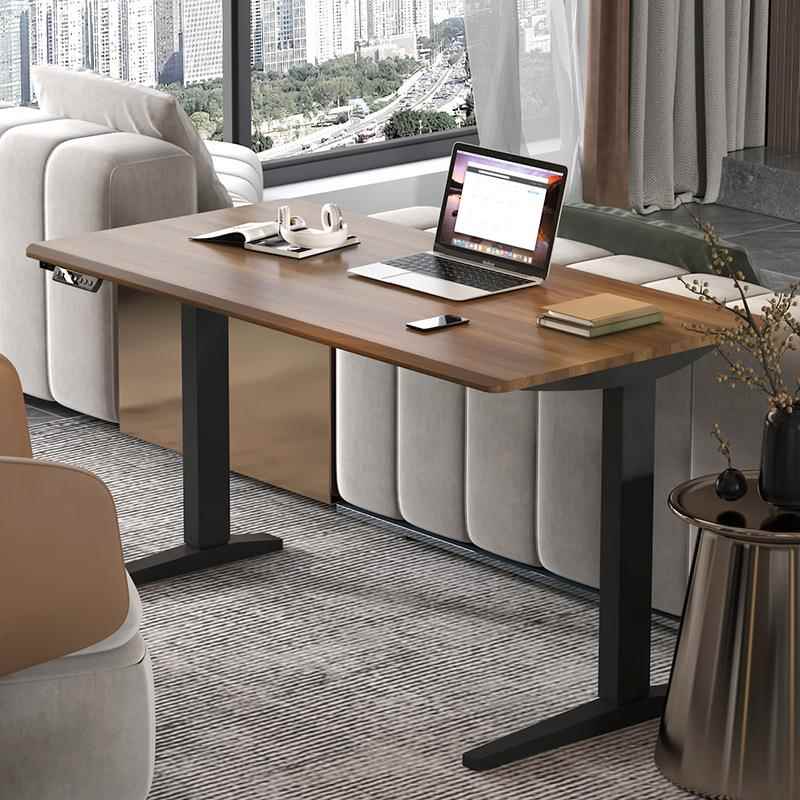 实木书桌智能降电动升三升降学桌家用书节房台式电417脑桌办习公