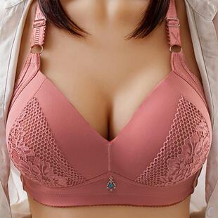 Plus Size Women Wire Free Bra Lace Sexy Bra Woman Push Up Ad