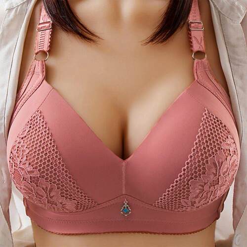 Plus Size Women Wire Free Bra Lace Sexy Bra Woman Push Up Ad