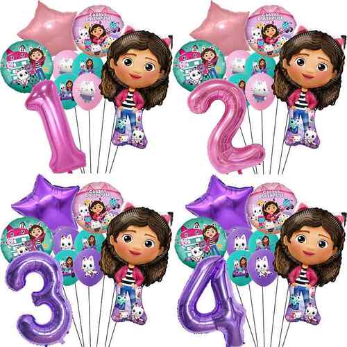 Gabby Dollhouse Pink Purple Number Balloon 1 2 3 4 5 st Girl