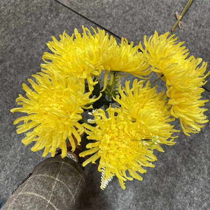清明仿真菊花7头龙爪菊 仿真花菊花束 成品仿真花菊花大朵龙爪菊