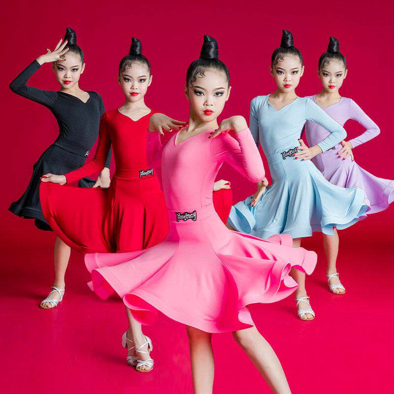 儿童拉丁舞服春夏女童专业比赛规定服幼儿练功服检定考试标准舞蹈
