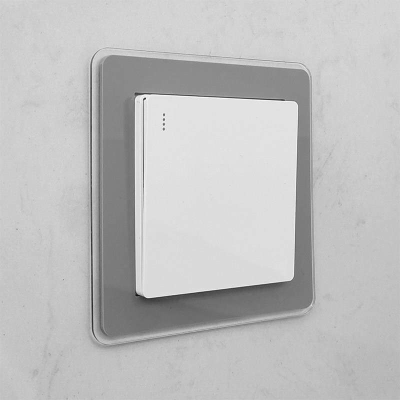 米帆尚品亚克力开关贴纸客厅简约白色现代双层可访问豪华经典插座