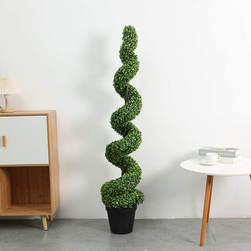 热卖茉初仿真绿植螺旋树商场办公区客厅人造落地摆件盆景